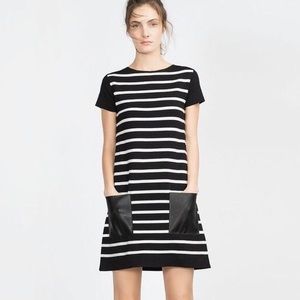Black and White Stripe Knit Dress (with Pockets!)